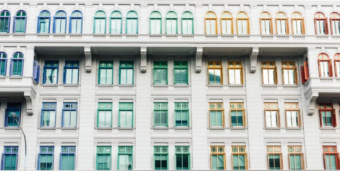 Pride coloured office building